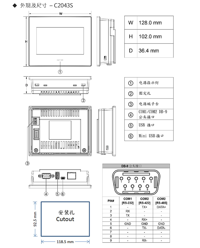 永宏人机界面 C2043S